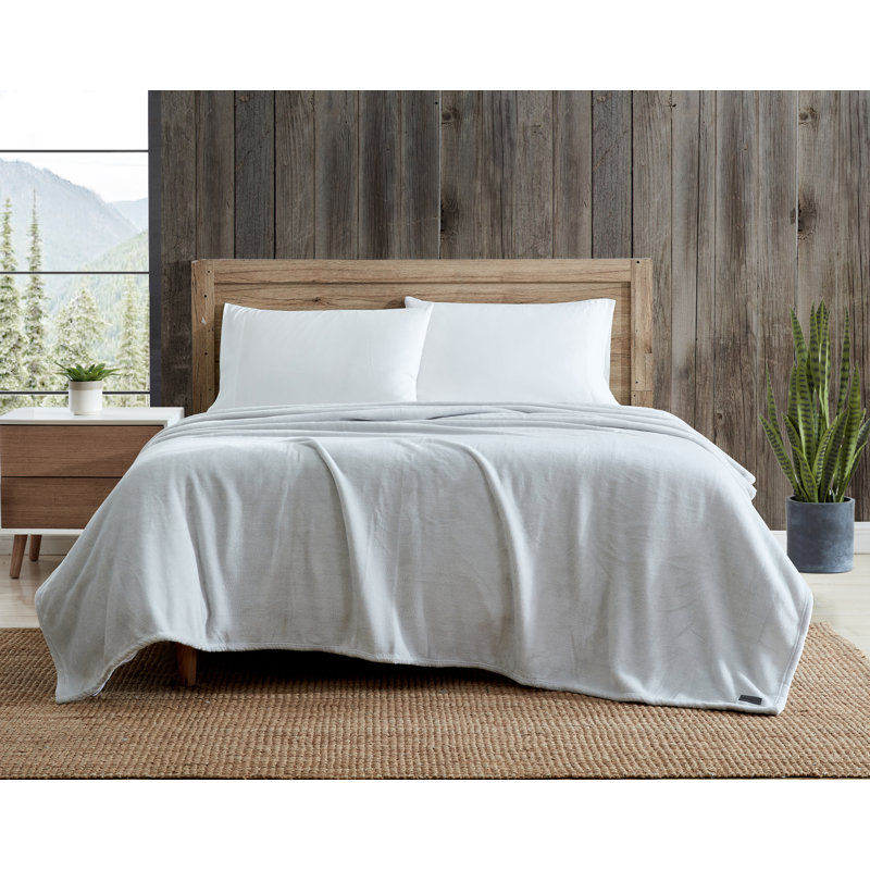Couverture réversible Eddie Bauer, Très grand lit, Gris clair