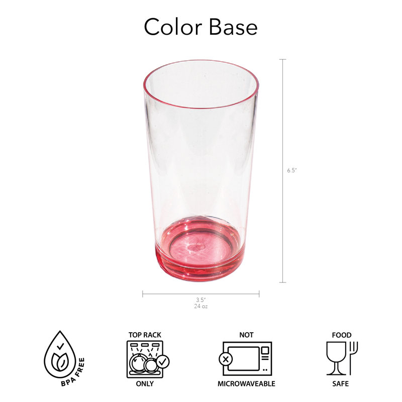 Verre de couleur acrylique, 24, Rose