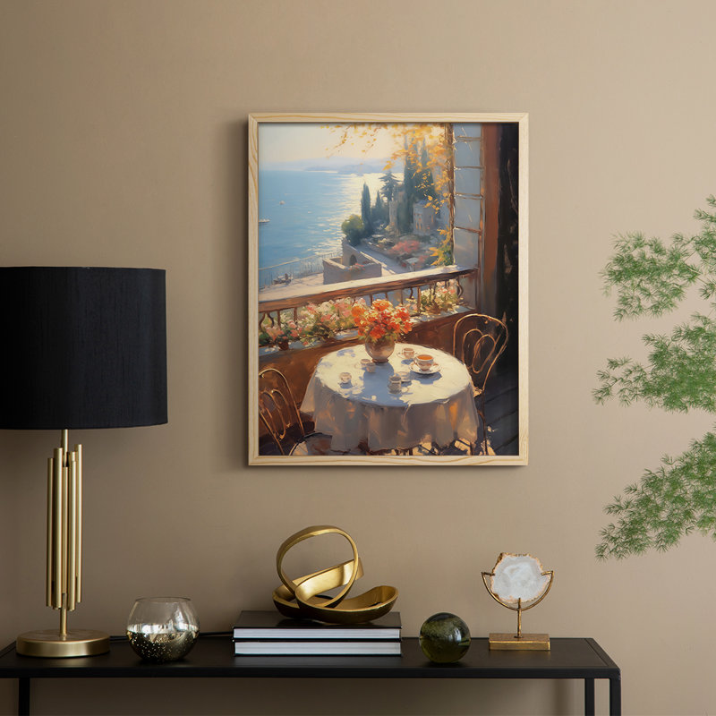 Reproduction encadrée FLORAL Series DCCLVII - bois massif, H 30 po x l 24 po, Natural