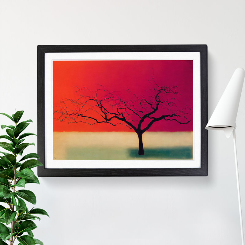 A Peaceful Tree - Single Picture Frame Print, 25cm H x 34cm W x 2cm D, Black Framed