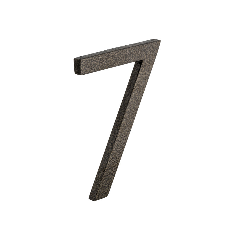 Numéro de maison à fixation flottante H 6 po, Bronze martelé, 7