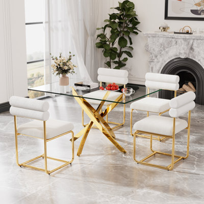 Rectangle Glass Dinning Table Set by Mercer41