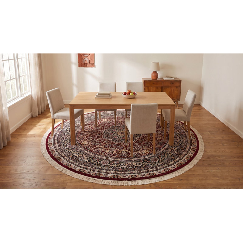 Hand Knotted Wool Floral Area Rug in Pink