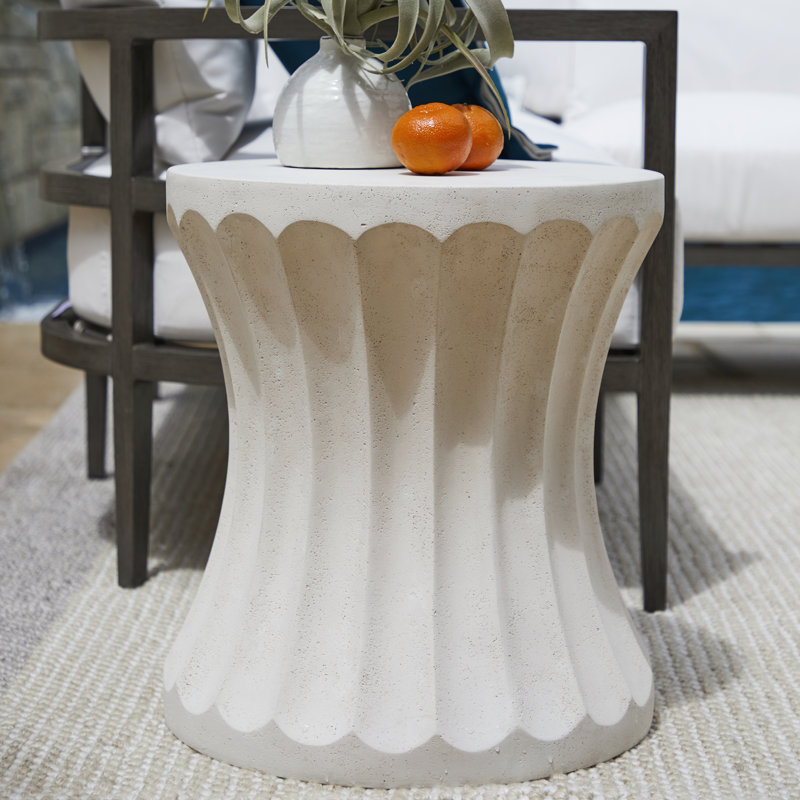 Gannet Cast Stone Side Table, Gray