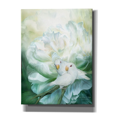 Art mural sur toile «Love parmi les pivoines» par Carol Cavalaris