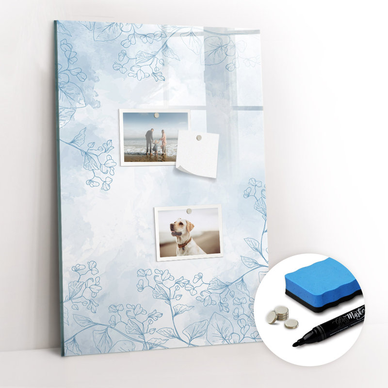 Flower Sketch Magnetic Dry Erase Board