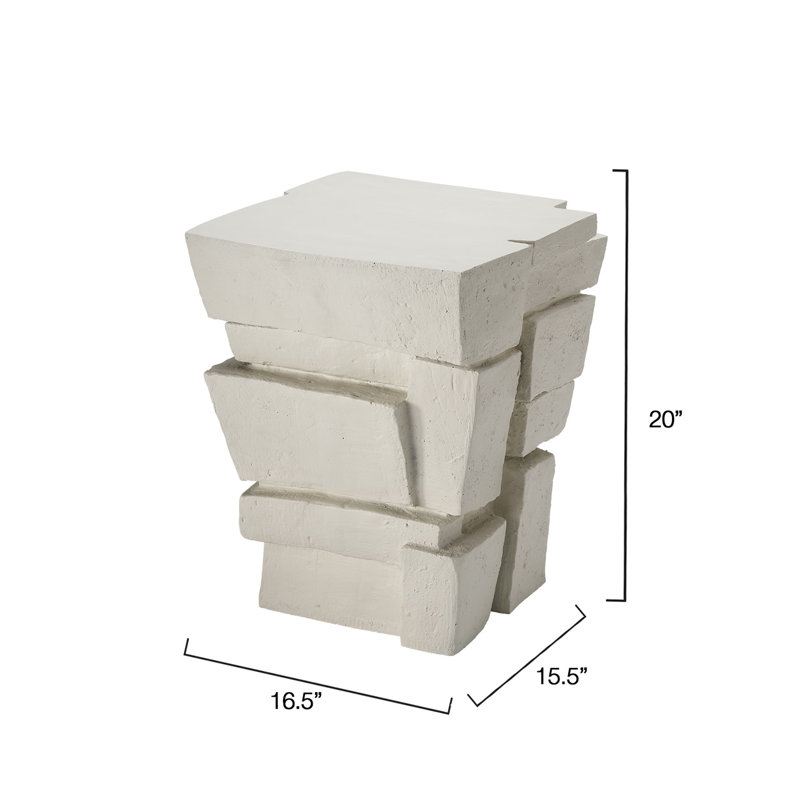Brick Fiber Glass Side Table