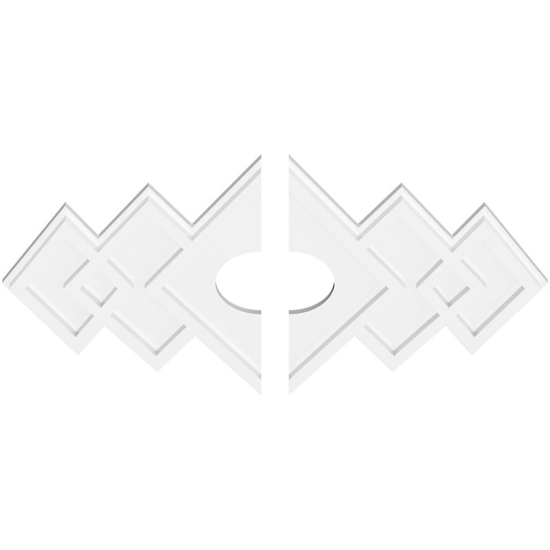 Médaillon de plafond contemporain en PVC de qualité architecturale Zoe, H 22,625 po x l 34 po x P 1 po