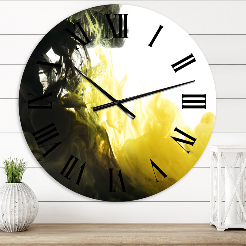 Abstrait de réunion noire - horloge murale moderne, Petit