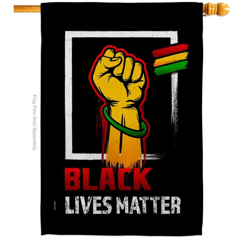 Noir anti-racisme-impressions 2 faces polyester décoratif 40 x 28 po. drapeau pour la maison