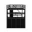 Lit mezzanine double en métal avec escalier de rangement et garde-robe-1642545634