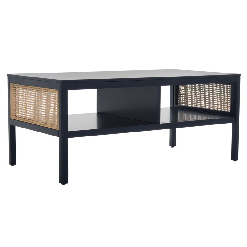 Table basse à 4 pieds avec rangement Westberg, Bleu marine