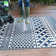 Ramveer Geometric Ivory/Blue Reversible Indoor/Outdoor Area Rug