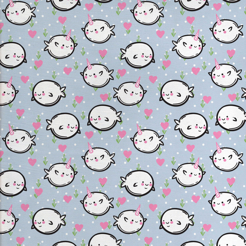 Tissu narwhal, l 58 po x L 108 po