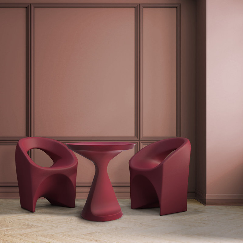 Tramontina Jet 5 Pcs. Polyethylene Lounge Set, Burgundy, Burgundy