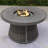 Outdoor 42" Round Gas Fire Pit Table – Aluminum Frame & Rattan Base