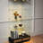 2 - Door 4 Shelf Storage Case, Modern Glass Display, Black And Natural, Quick Assembly, 13 Colour Led Lighting, Space Saving For Bedroom Saving,-52389801