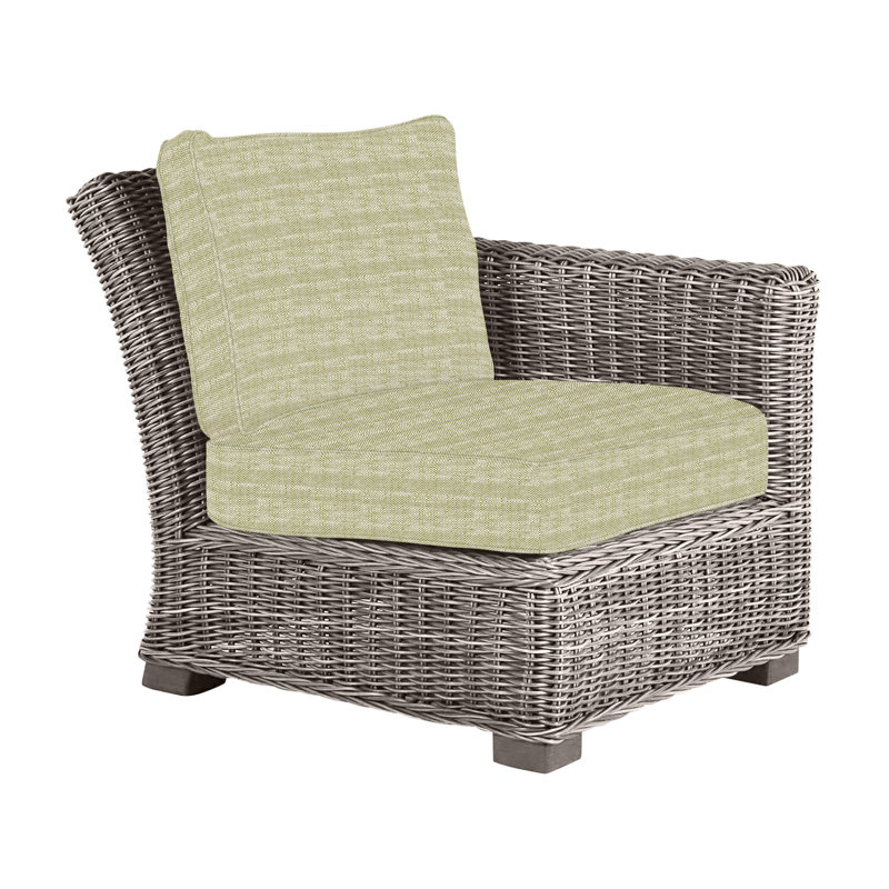 Rustic Patio Lounge Chair with Cushions, Welt, Oyster, Indigo Velvet
