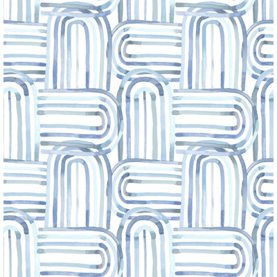 Lolly Blue Arches Wallpaper