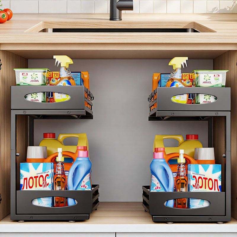 Support de rangement sous le lavabo à 2 niveaux BAOKALER