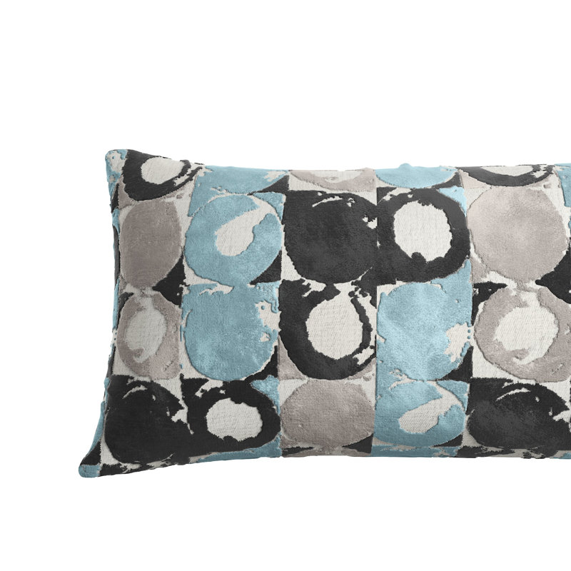 Coussin Birstall, Bleu géométrique, H 14 po x l 36 po
