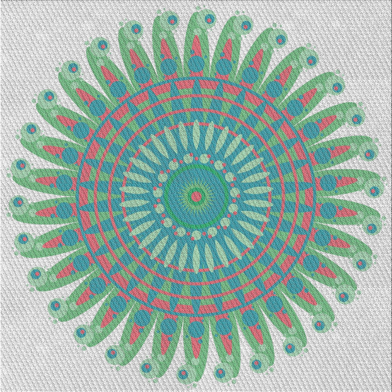 Laine tissée à la main et polyester gris/vert Tapis décoratif, Carré 8 pi