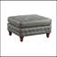 Ensemble de canapé modulaire 3 pièces réversible en similicuir respirant gris ardoise et 2 coussins de canapé capitonnés et 1 repose-pieds