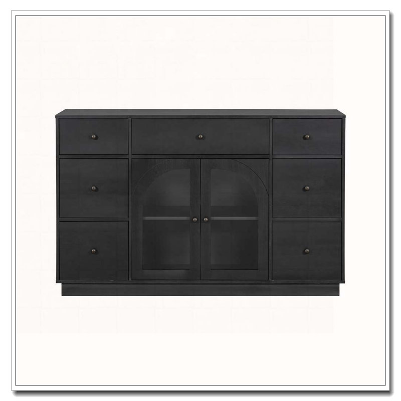 Armoire de rangement 7 tiroirs, Noir