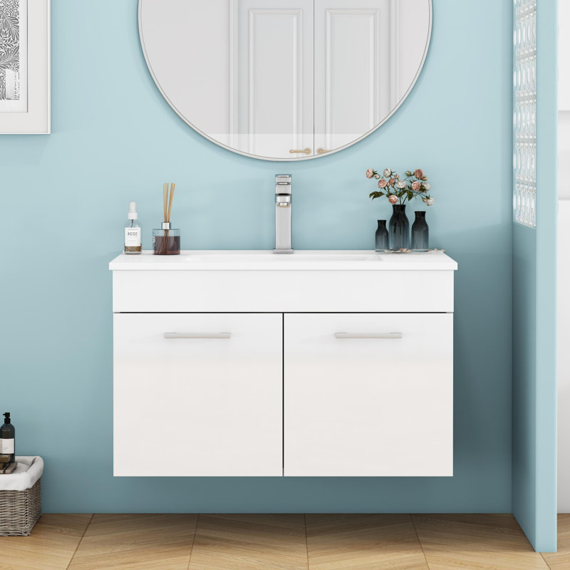 32-Inch Wall-Mounted Bathroom Vanity