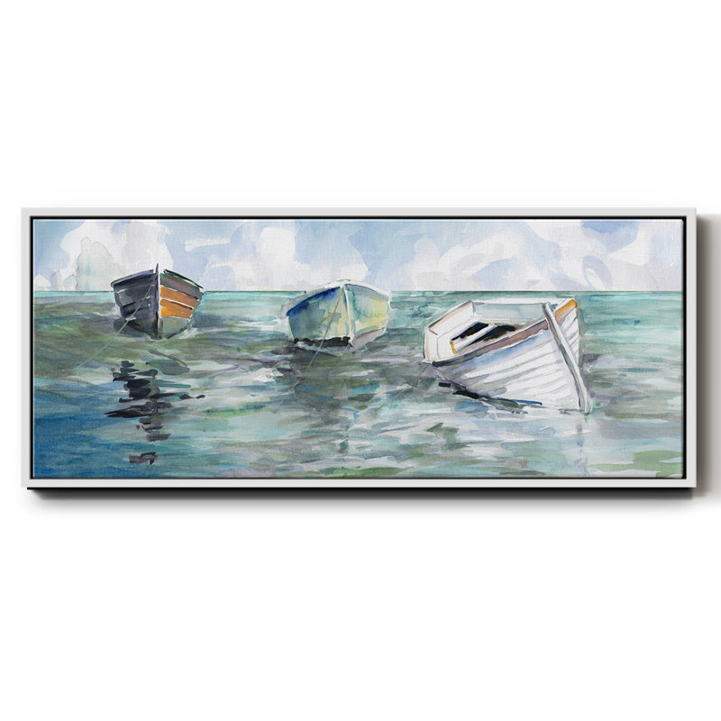 «Caught at Low Tide I», reproduction d'art sur toile, Blanc, H 20 po x l 50 po x P 1,5 po