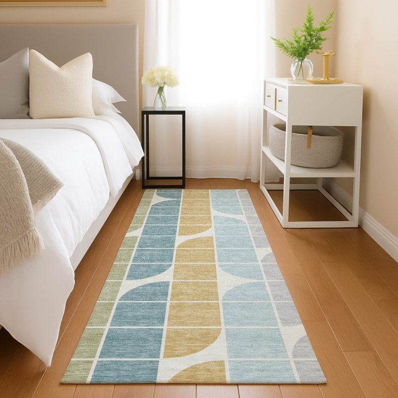 Machine Washable Indoor/Outdoor Lockway ACN2418 Mid-Century Modern Rug, Runner 2'3" x 7'6"