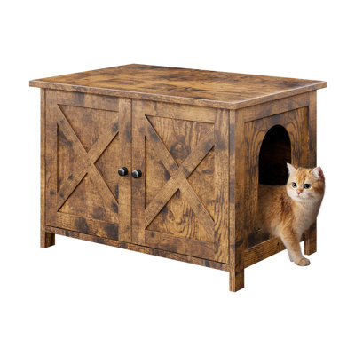 Haio Furniture-Style Cat Litter Box Enclosure with Removable Tray, Easy Access Door & Odour Control – Durable Design for Indoor Cats
