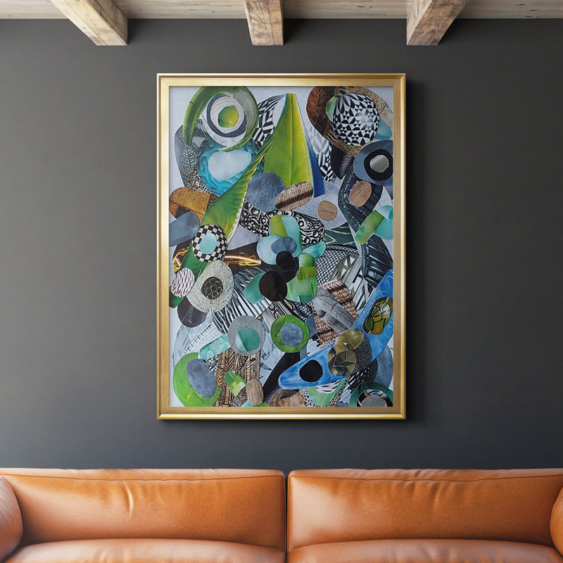 Verre Siesta Beach par Coco Good Print, H 24,5 po x l 18,5 po x P 1 po, Or