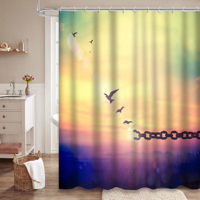 Rideau de douche à 12 crochets Nature World Bird