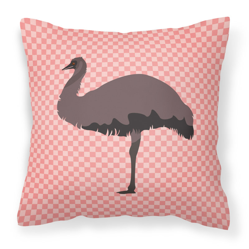Coussin extérieur à damier ume, Rose, 18 po x 18 po