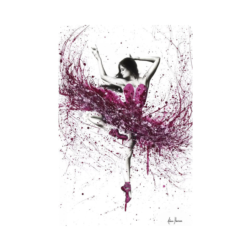 Royal Rubellite Ballerina by Ashvin Harrison - Print on Canvas, 101.6 cm H x 66.04 cm W x 1.91 cm D, Wrapped Canvas