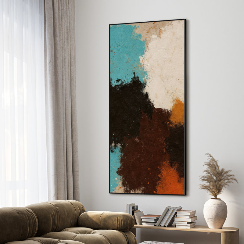 Très grand art mural imprimé sur toile - Œuvre d'art moderne abstraite, décor pour le salon ou la chambre à coucher - «Assemblage requis du cadre (cadre non fini)»