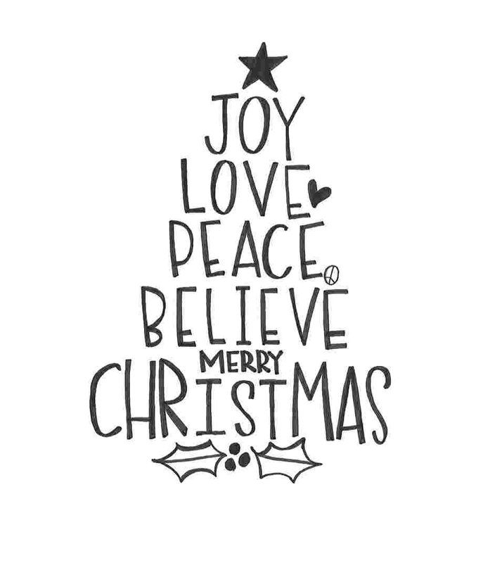Oh Merry Christmas Tree - Art textuel sur toile tendue, H 18 po x l 12 po