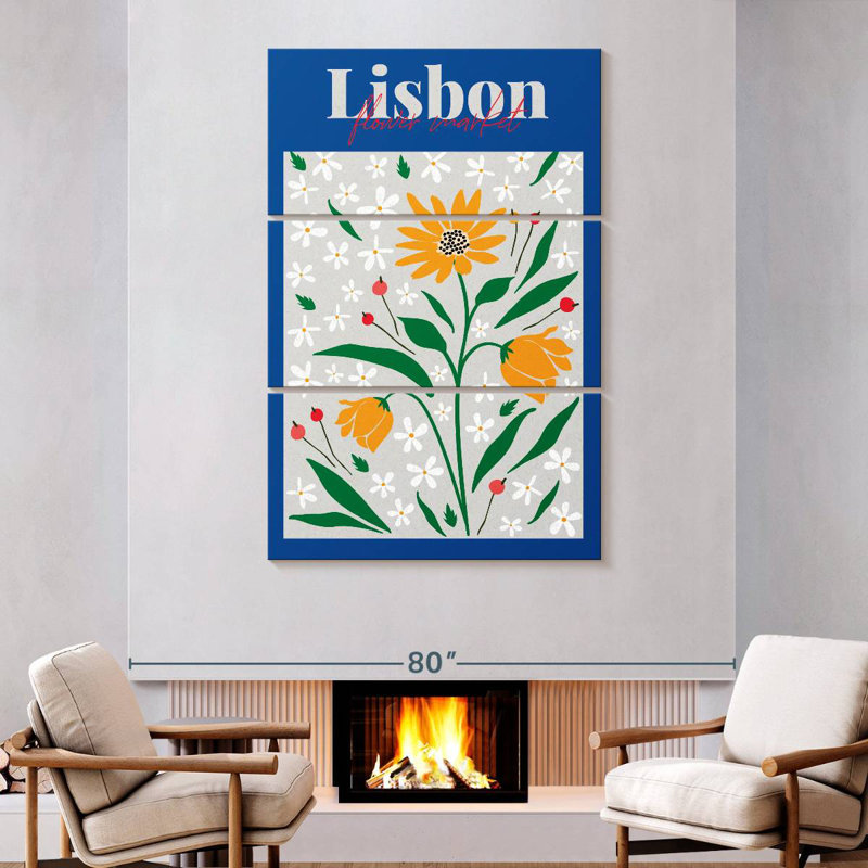 Affiche du marché aux fleurs Harnek Lisbon, H 74 po x l 48 po