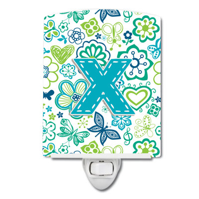 Flowers and Butterflies Ceramic Night Light