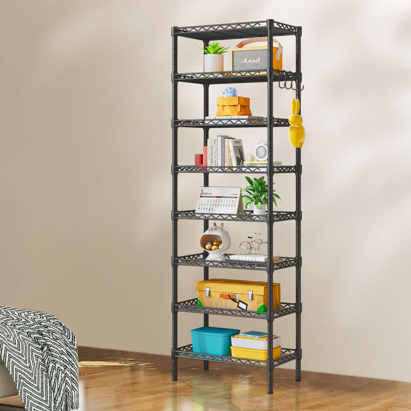 59cm W Metal Shelving Unit, Black