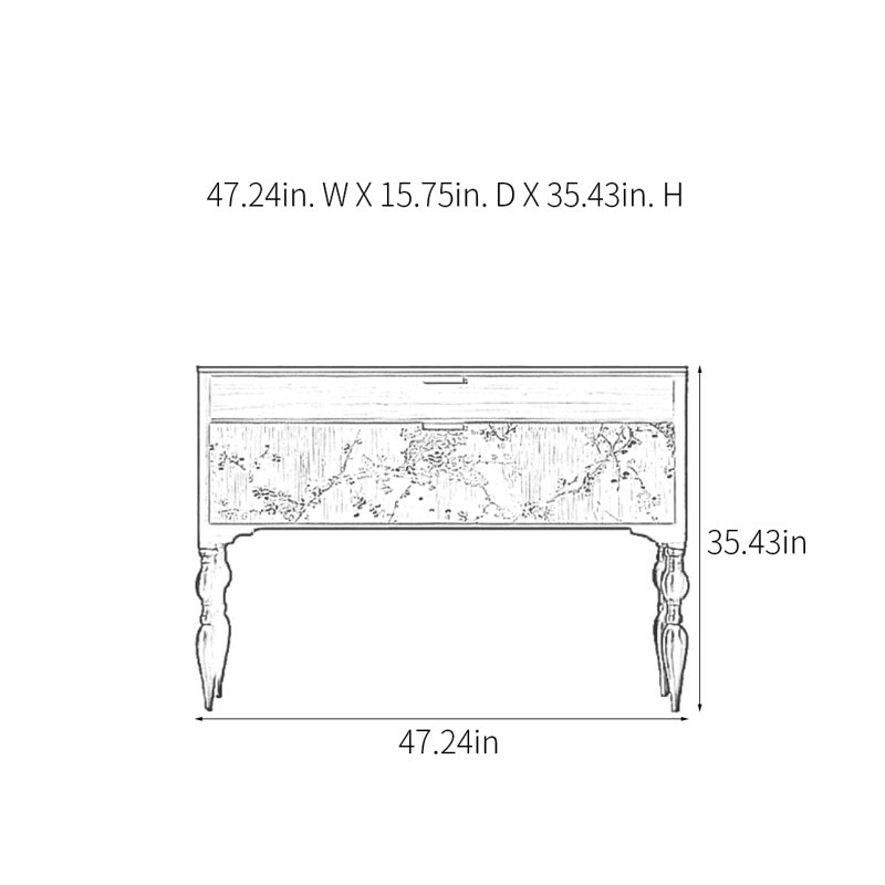 Classical Creative Console Table with Drawers, Brown