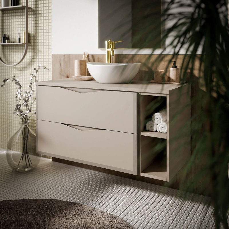 80mm Single Bathroom Vanity with Ceramic Basin