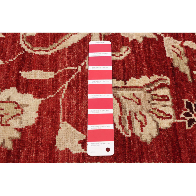 Tapis rouge foncé 4 pi 0 po x 6 pi 0 po Peshawar Oushak