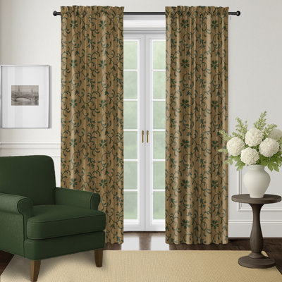 Breccan Emerald Pole Top Drapery Panel Pair (50" W x 84" L)