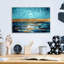 Art mural en verre épique «Blue Sunset» par Svetlana Aleynikova, 16 po x 12 po