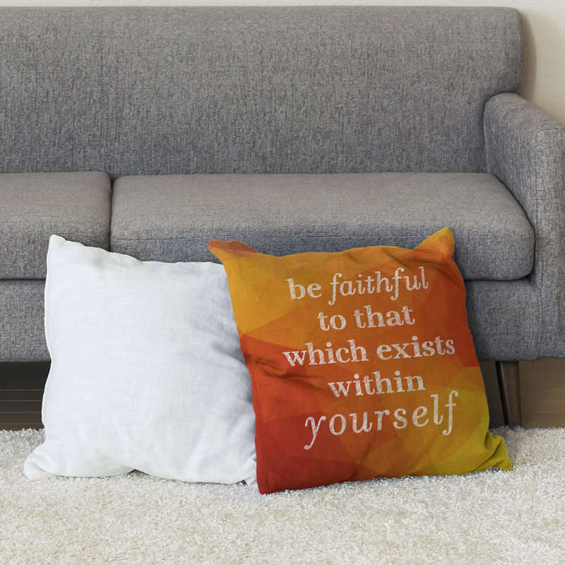  Coussin de sol Gemstone Be Faithful to Yourself, H 28 po x l 28 po, Ambre
