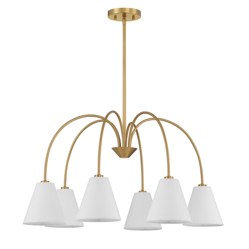 Lustre 6 lumières Orestis, Laiton naturel