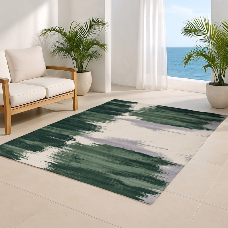 Watercolor Beige Indoor and Outdoor Area Rug, Rectangle 2' x 3'
