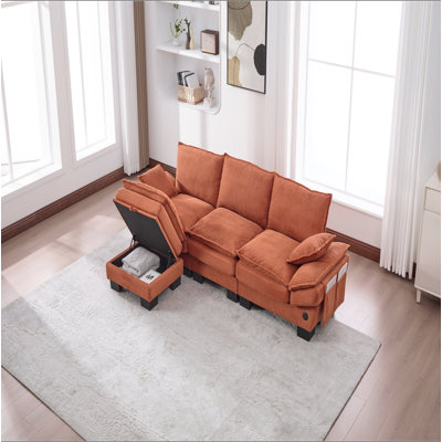Sectional Cloud Modular Sofa,Deep Seat Sofa, Corduroy Sofa,Comfy Upholstered Furniture for Living Room, Apartment, Studio, Office,Having Multiple Combinations